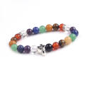 Wholesale 7 Chakra Stone Beads Men's Round Beads Bracelet with Music Symbols Bracelet